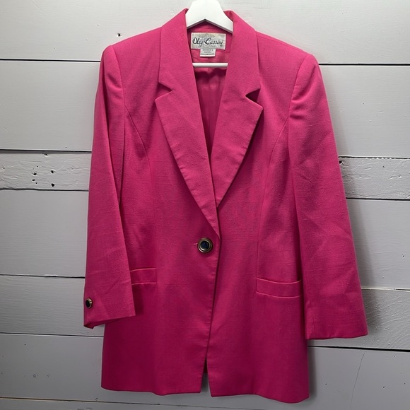 Vintage OLEG CASSINI Blazer Jacket in Pink Size 8 - Picture 1 of 7